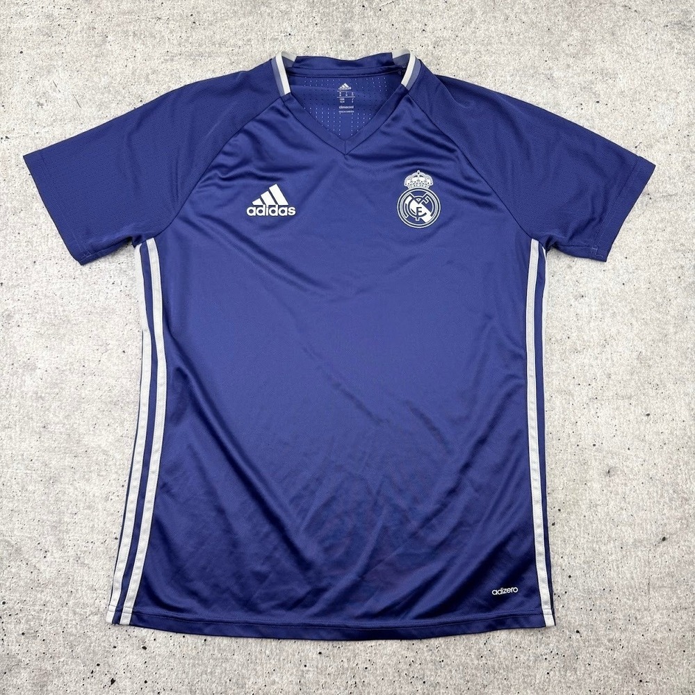 Retro Real Madrid Soccer Football 2016/17 Purple Training Jersey Adidas Mens‎ M